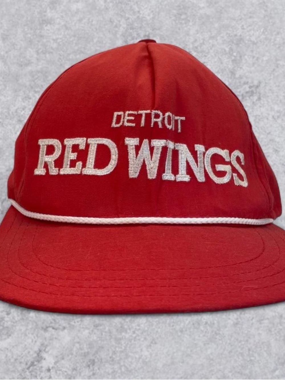 Vintage Detroit Red Wings Rope Snapback Hat USA Made NHL 80s 90s Cap